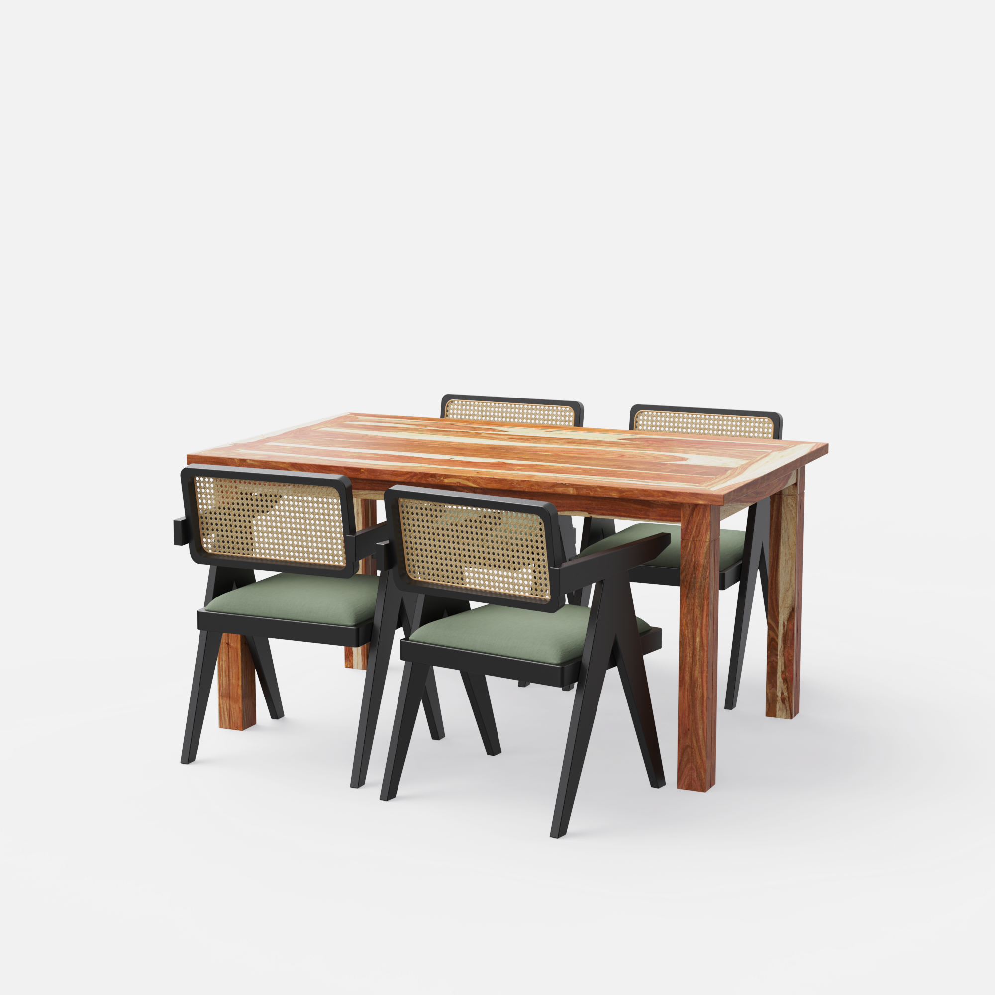 Roma-Pierre-dining-set-150cm-natural-sheesham-table-4-chair-black-on-sheesham-seaweed-green-cotton-blend-fabric-V1.png