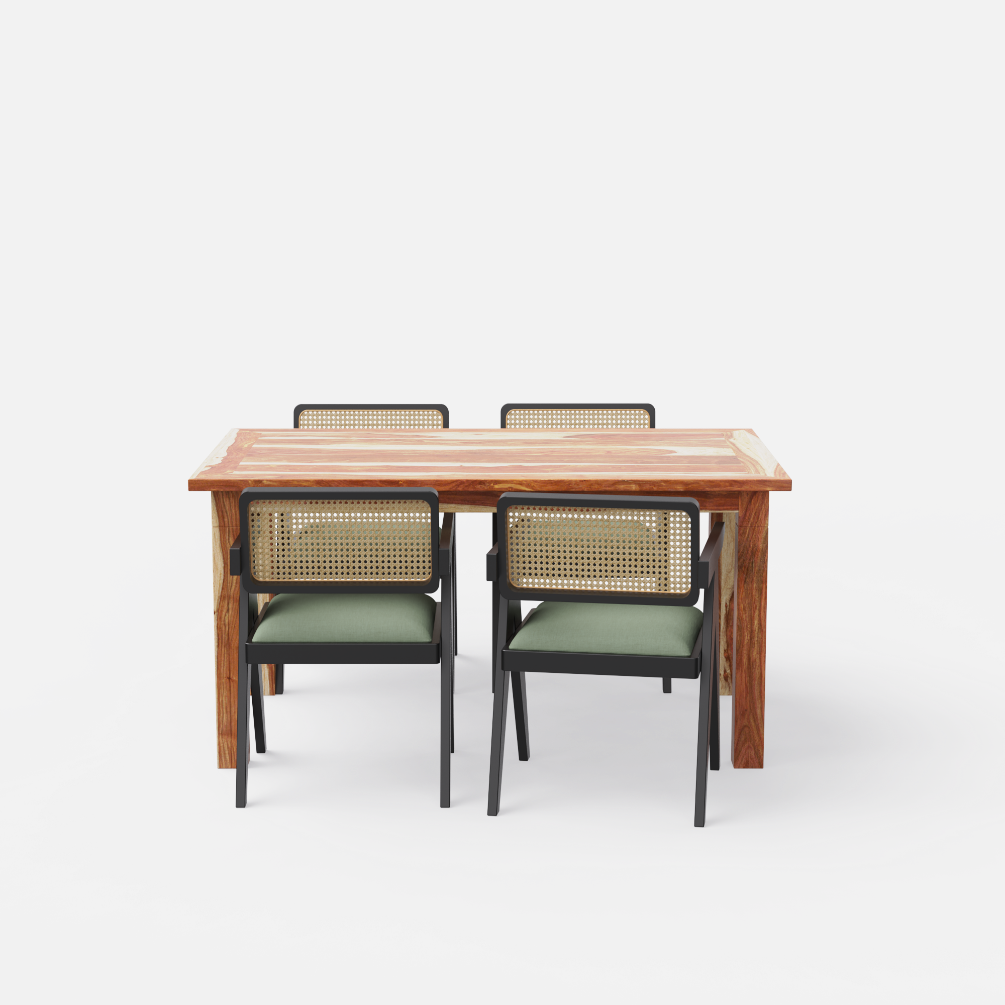 Roma-Pierre-dining-set-150cm-natural-sheesham-table-4-chair-black-on-sheesham-seaweed-green-cotton-blend-fabric-V2.png