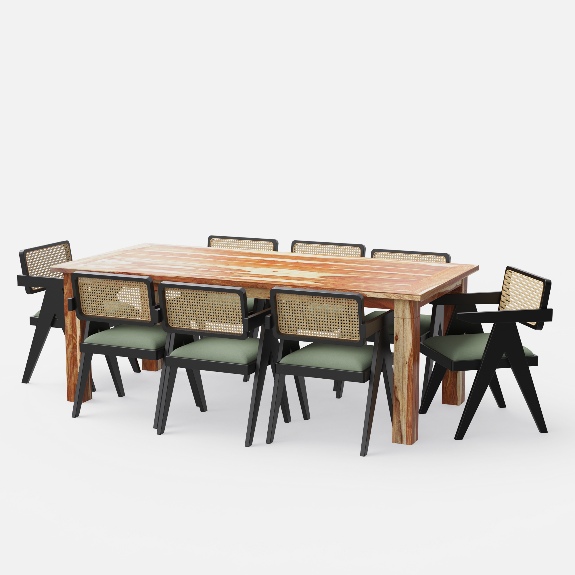Roma-Pierre-dining-set-210cm-natural-sheesham-table-8-chair-black-on-sheesham-seaweed-green-cotton-blend-fabric-V1.png