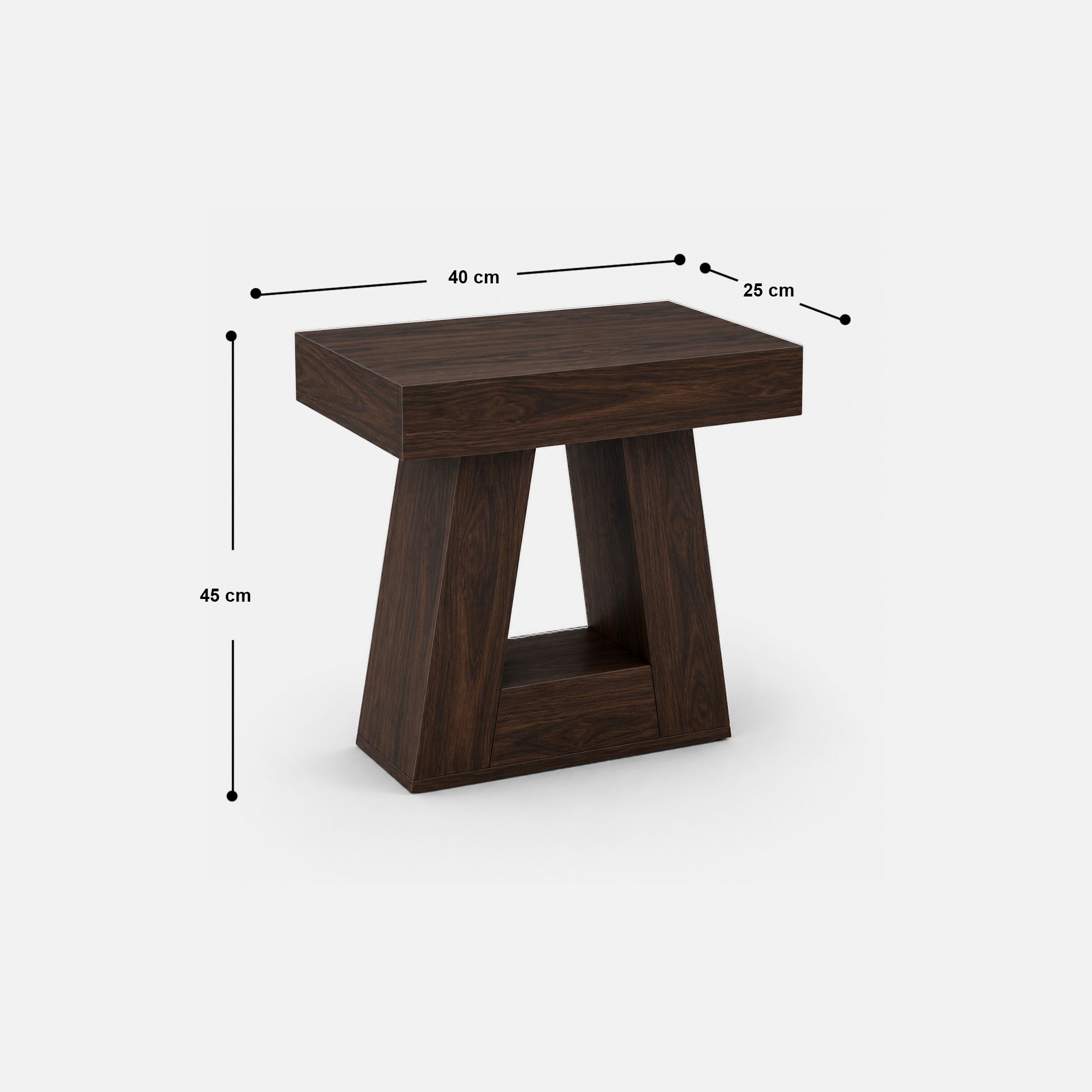 Rustic Acacia Timber Accent Table with Geometric Base