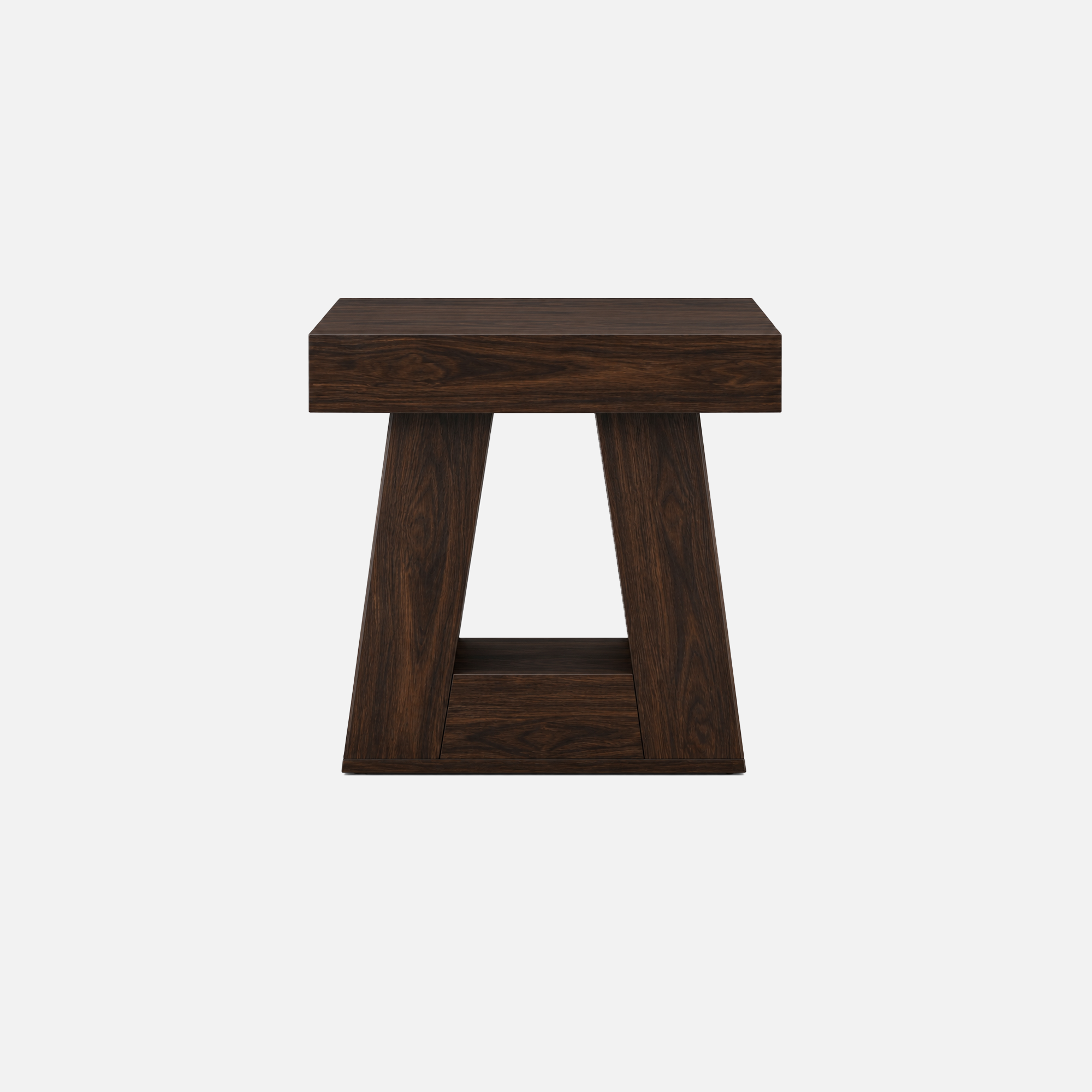 Rustic Acacia Timber Accent Table with Geometric Base