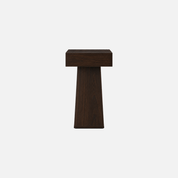 Rustic Acacia Timber Accent Table with Geometric Base