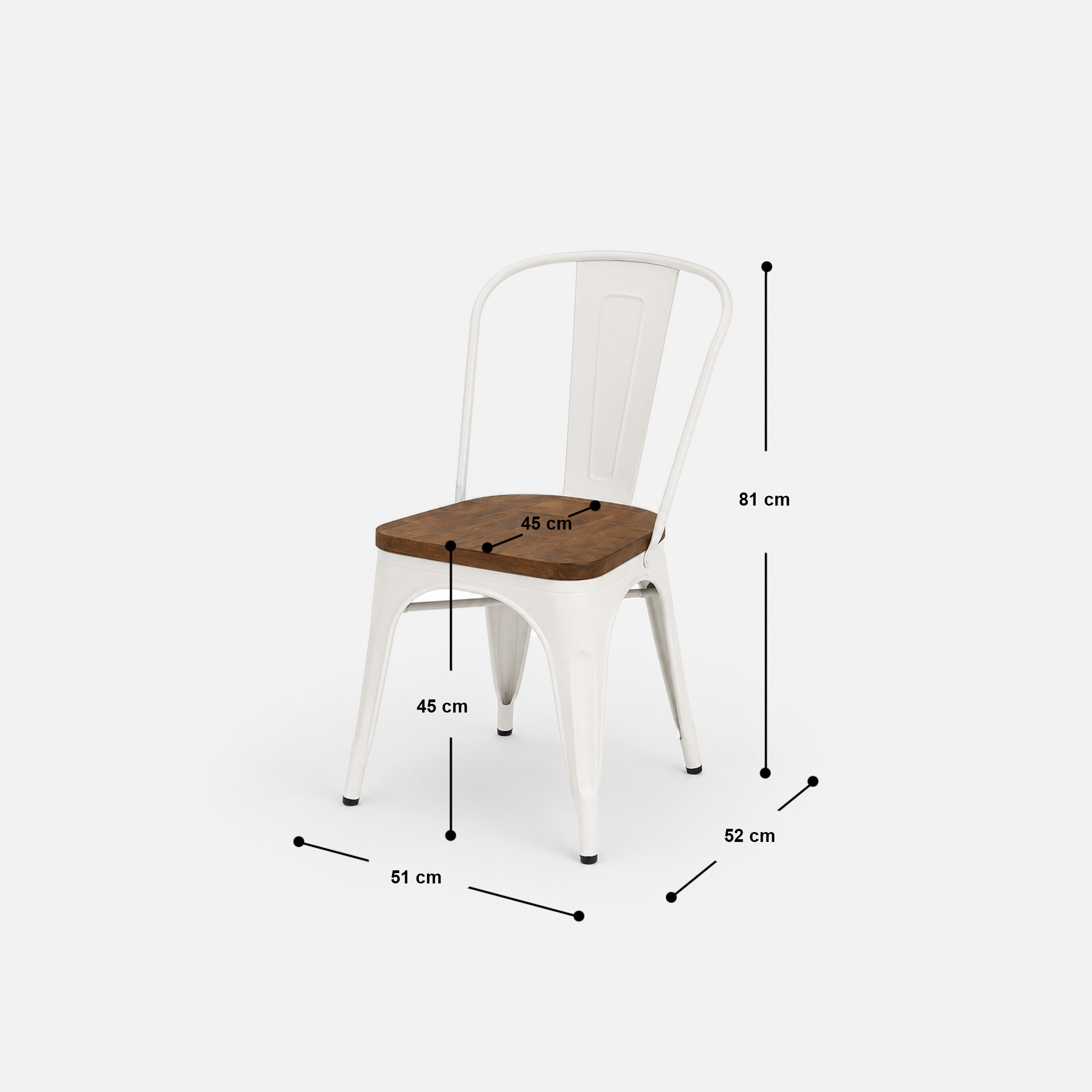 Rustic White Frame Cafe Dining Table with Chairs and Bench