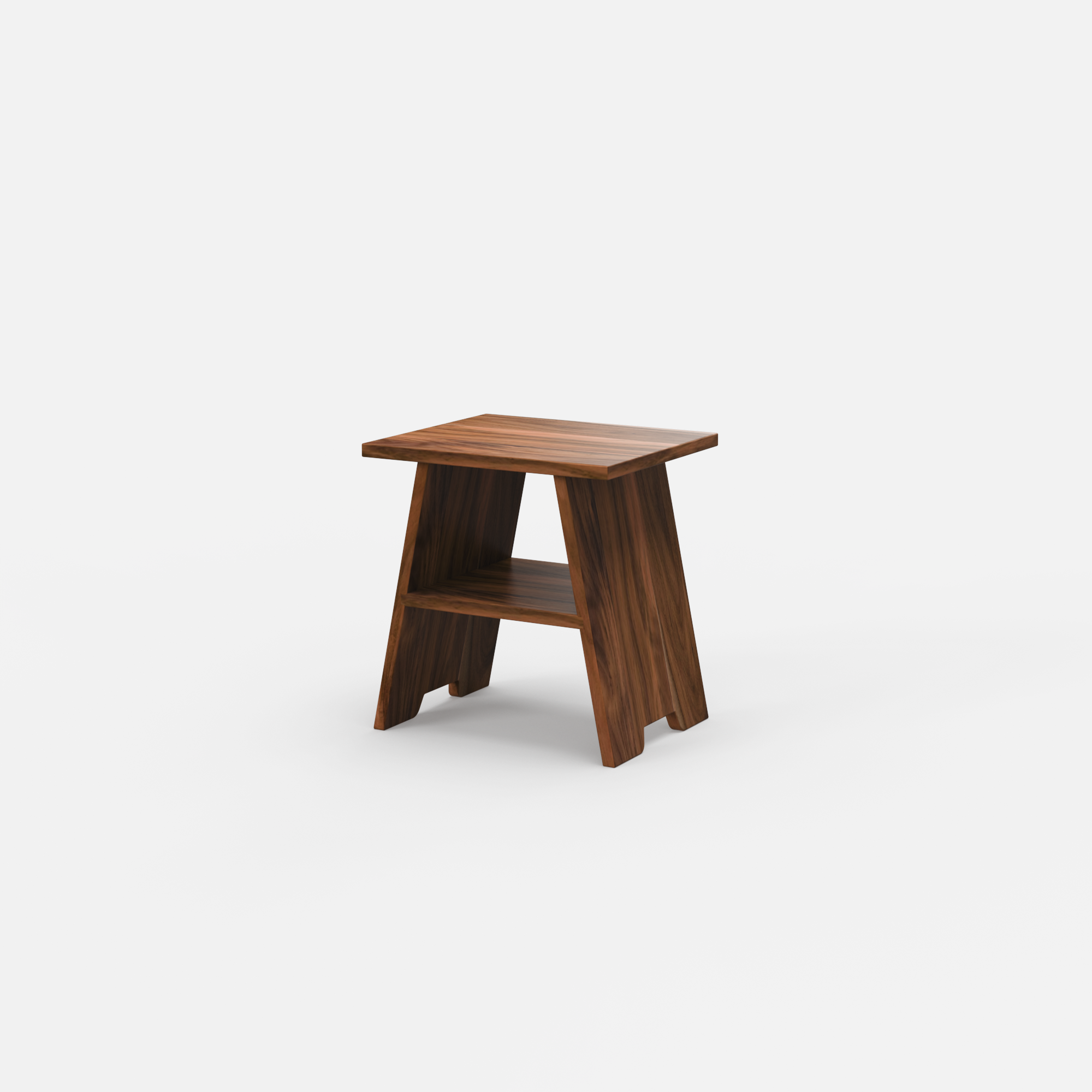Rustic Wood Side Table with Bottom Shelf in Acacia