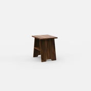 Rustic Wood Side Table with Bottom Shelf in Acacia