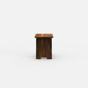 Rustic Wood Side Table with Bottom Shelf in Acacia