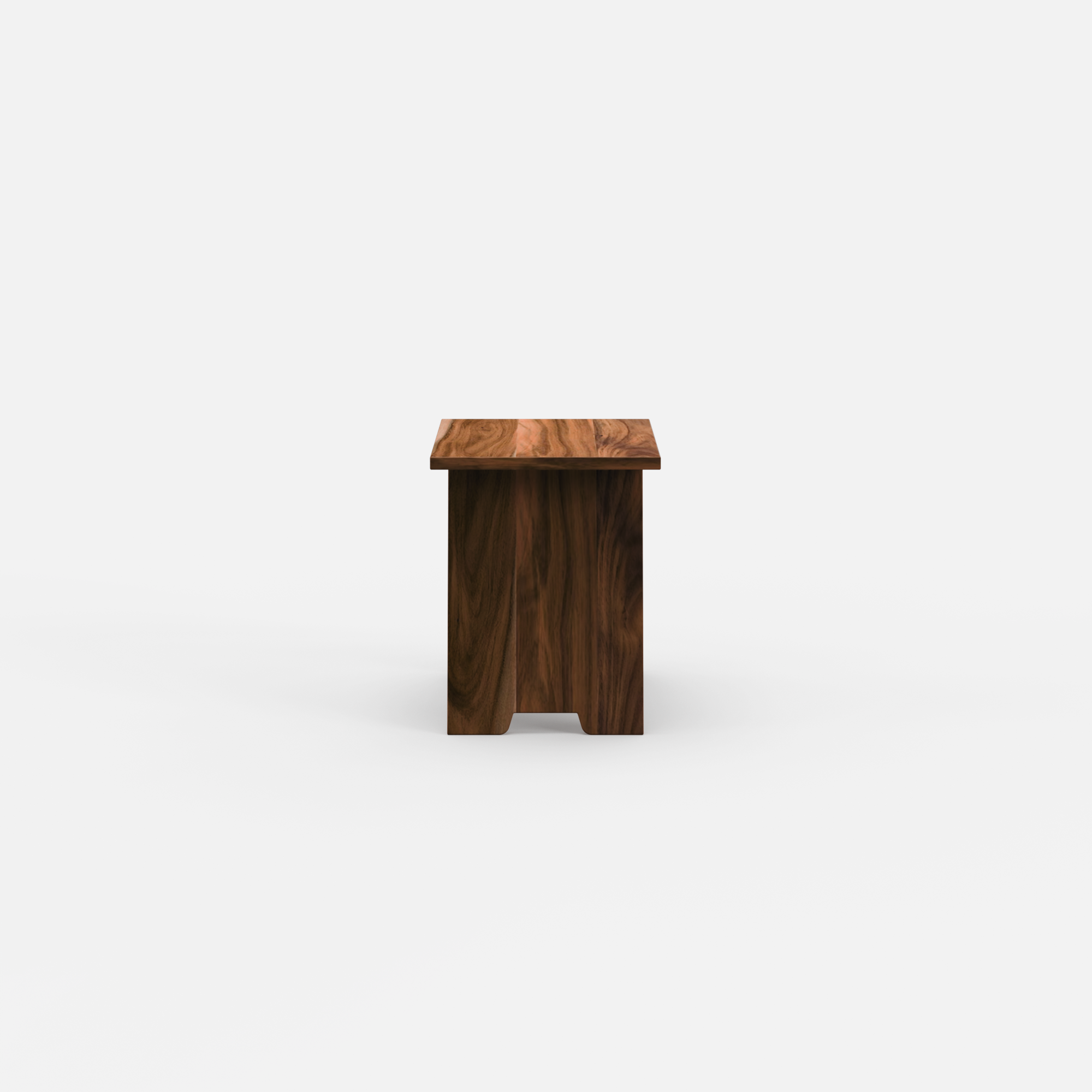 Rustic Wood Side Table with Bottom Shelf in Acacia