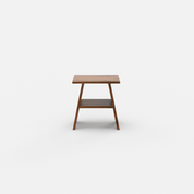 Rustic Wood Side Table with Bottom Shelf in Acacia