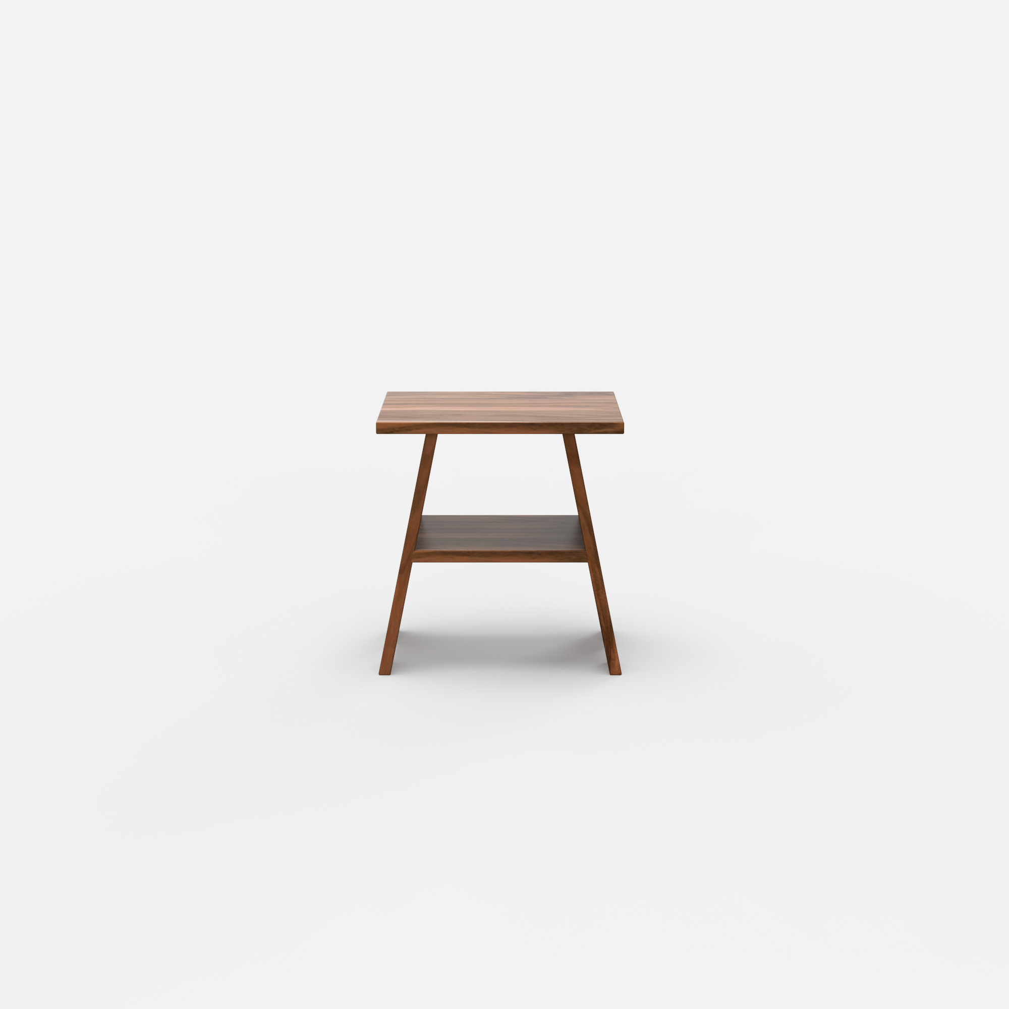 Rustic Wood Side Table with Bottom Shelf in Acacia