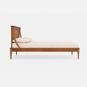Serena Rattan Cane-Accented Acacia Bed
