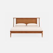 Serena Rattan Cane-Accented Acacia Bed