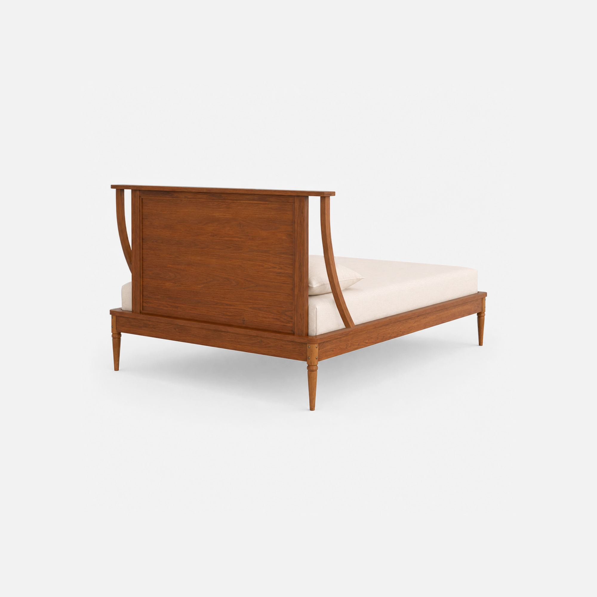 Serena Rattan Cane-Accented Acacia Bed