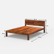 Acacia Wood Bed Frame with Solid Headboard