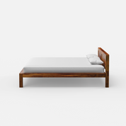 Acacia Wood Bed Frame with Solid Headboard