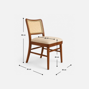 Sienna Cafe Chair with Rattan Back and Upholstered Seat