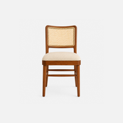 Sienna Cafe Chair with Rattan Back and Upholstered Seat