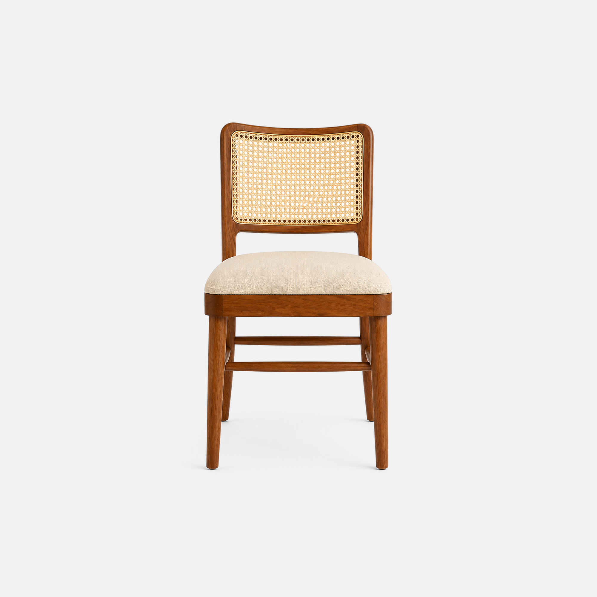 Sienna Cafe Chair with Rattan Back and Upholstered Seat