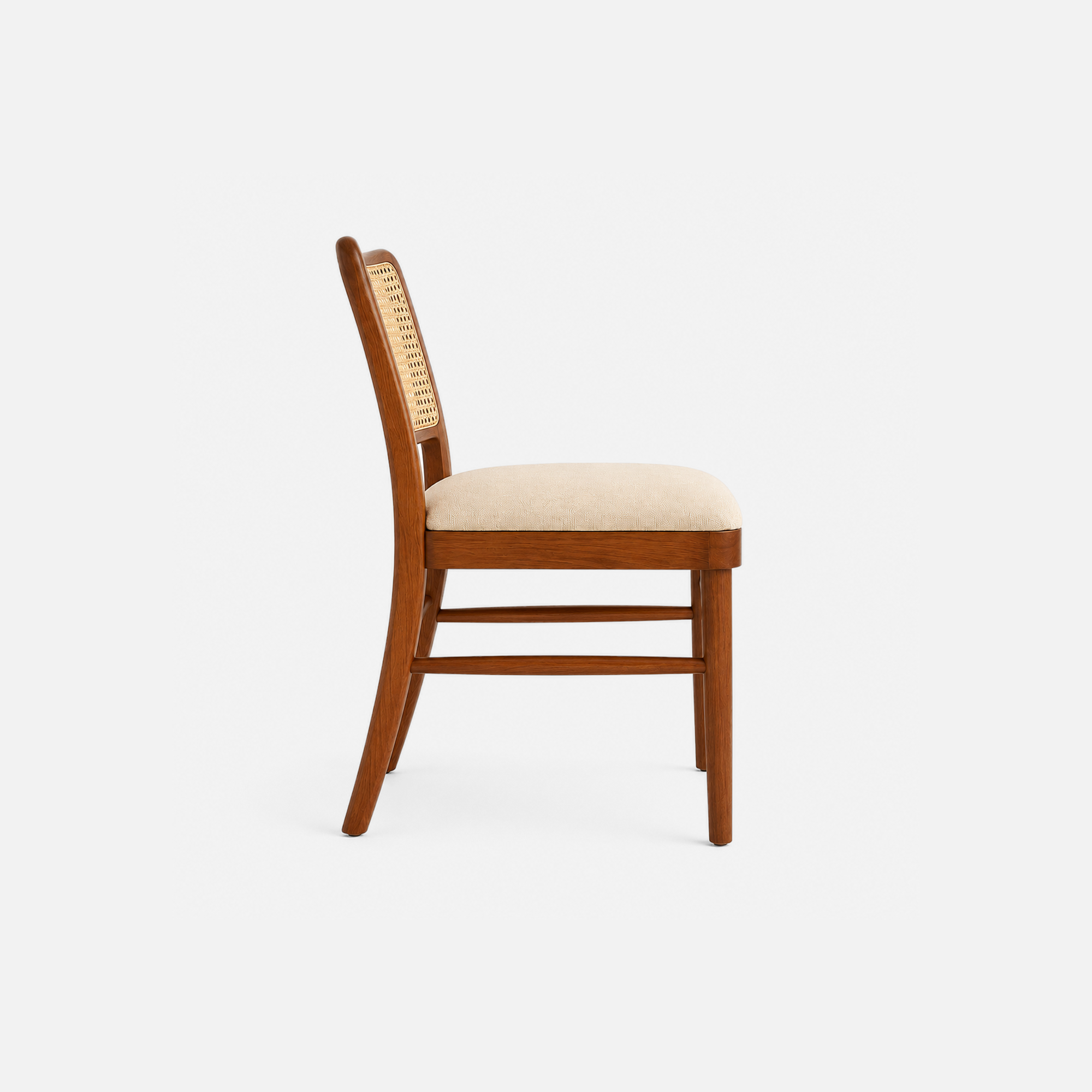 Sienna Cafe Chair with Rattan Back and Upholstered Seat
