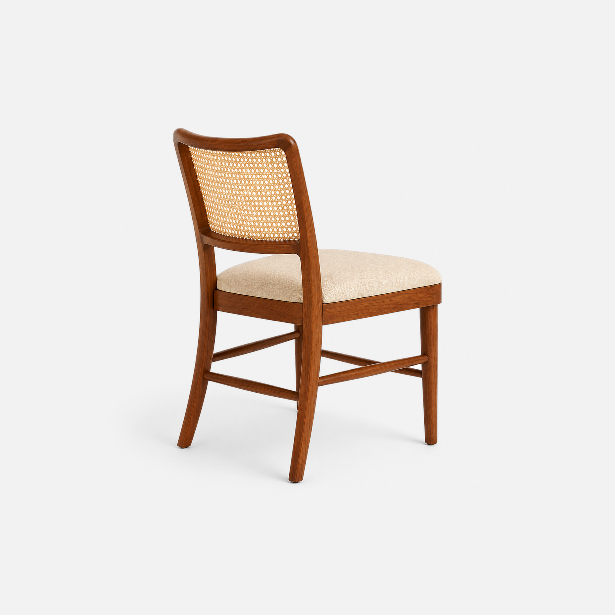 Sienna Cafe Chair with Rattan Back and Upholstered Seat