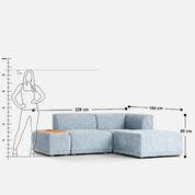 Eric Modular 2 Seater Sofa with Ottoman - 90" | 72" Left Chaise