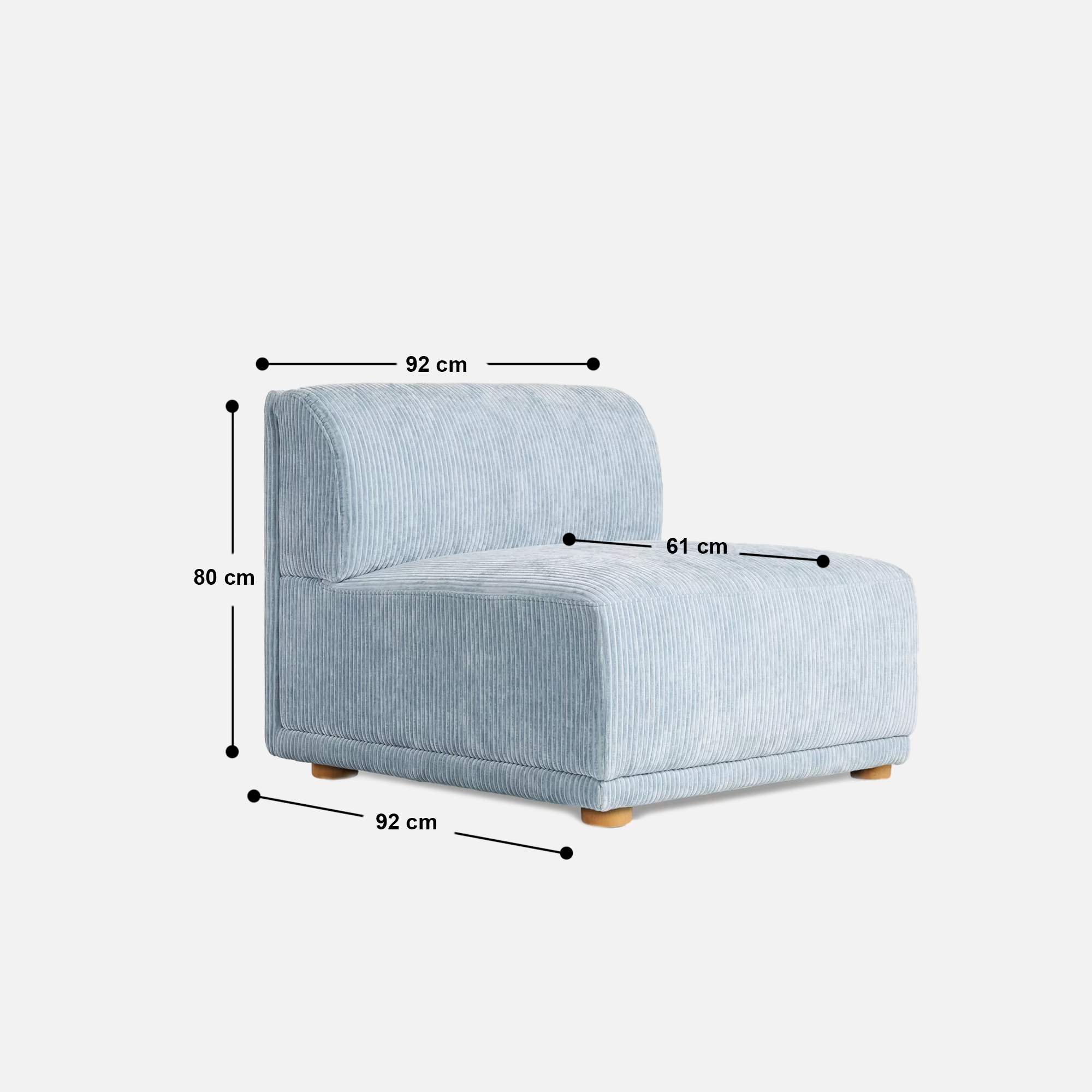 Eric Modular 2 Seater Sofa with Ottoman - 90" | 72" Left Chaise - Crafts Mill Bespoke Furniture - Modular sectional sofas