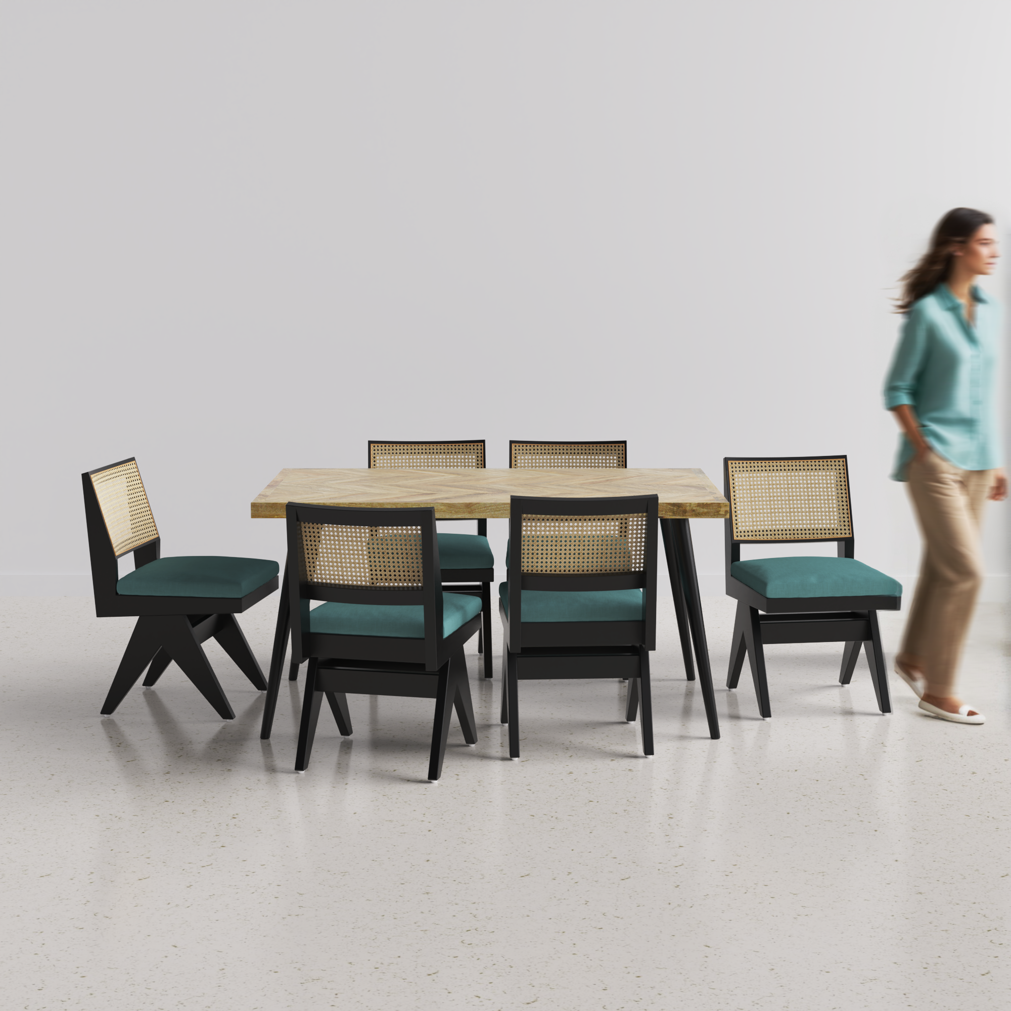 Souza-Jean-Dining-set-150cm-natural-mango-6-chair-black-on-sheesham-teal-green-cotton-blend-fabric-C1.png