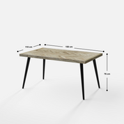 Souza Luxury Dining Table - 6 Seater - 150 cm x 90 cm x 76 cm - Mango
