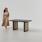 Stanley Rattan Luxury Dining Table - 6 Seater - 150 cm x 90 cm x 76 cm - Mango