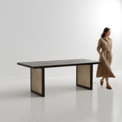 Stanley Rattan Luxury Dining Table - 8 Seater - 210 cm x 100 cm x 76 cm - Mango