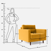 Svalbard 1 Seater Sofa - 35.4" - Crafts Mill Bespoke Furniture - Sofas & Accent Chairs