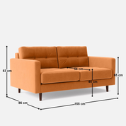 Svalbard 2 Seater Sofa - 61" - Crafts Mill Bespoke Furniture - Sofas & Accent Chairs