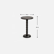 Twist Pedestal Side Table in Matte Black