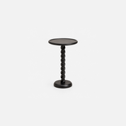 Twist Pedestal Side Table in Matte Black