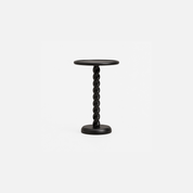 Twist Pedestal Side Table in Matte Black