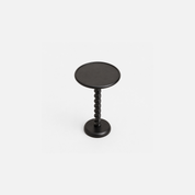 Twist Pedestal Side Table in Matte Black