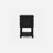 Valeria Midnight Manor Black Wood Nightstand with Two Drawers