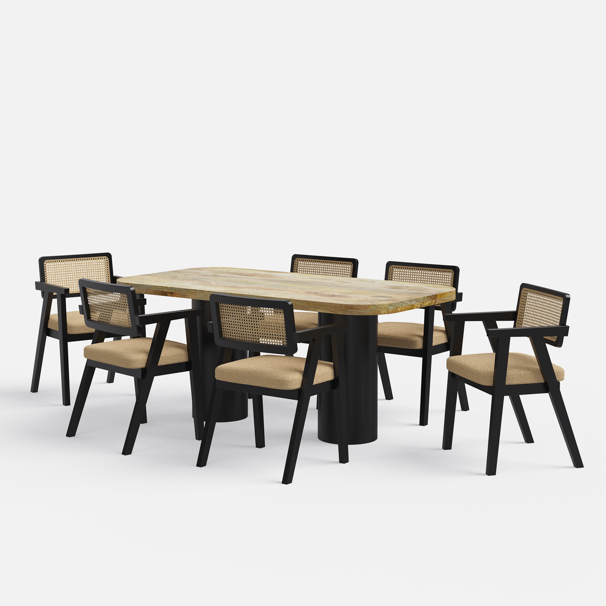 Alba-Bob Dining Table Set - 6 & 8 Seater/ All sizes