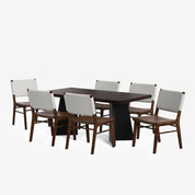 Alejandro-Manor Textured Walnut Dining Table Set - 6 & 8 Seater/ All sizes