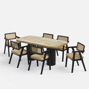 Alba-Bob Dining Table Set - 6 & 8 Seater/ All sizes