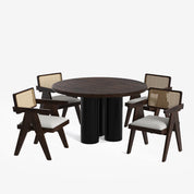 Amor-Pierre Textured Walnut Dining Table Set -  2, 4 & 6 Seater/ All sizes