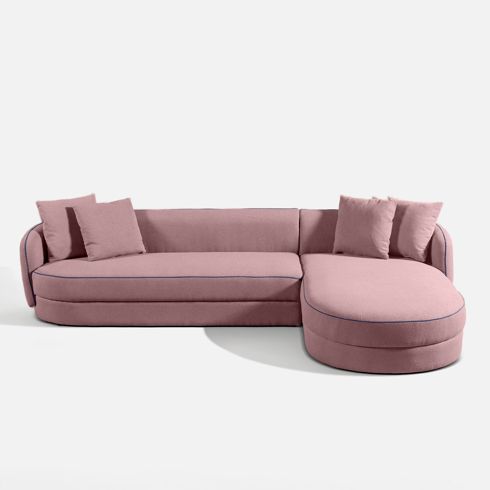 Bianca Curvy Sectional L Shape Sofa - 118" - Crafts Mill Bespoke Furniture - Sofas & Accent Chairs