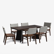 Alejandro-Manor Textured Walnut Dining Table Set - 6 & 8 Seater/ All sizes