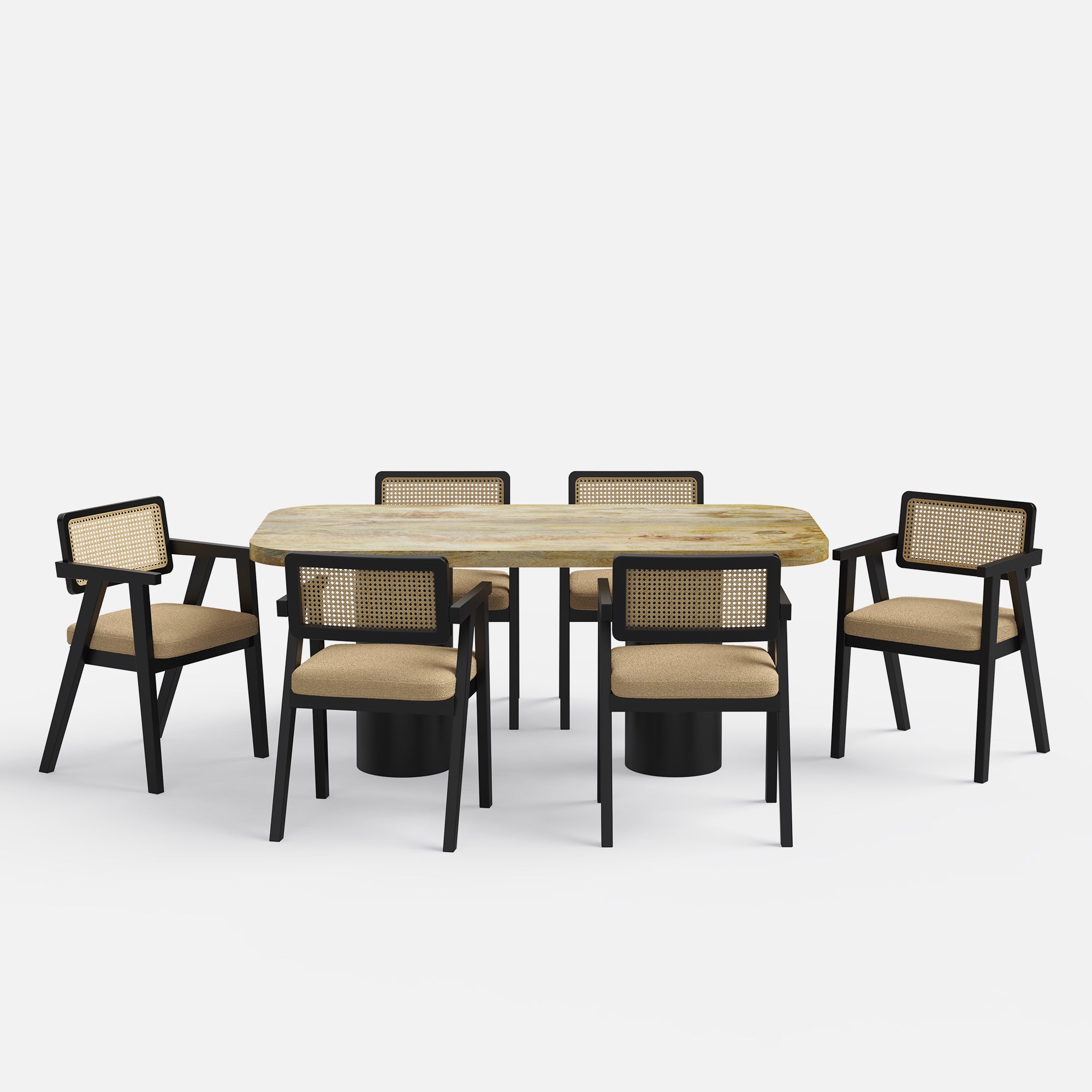 Alba-Bob Dining Table Set - 6 & 8 Seater/ All sizes