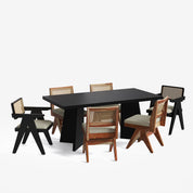 Alejandro-Mix Rattan Dining Table Set - 6 & 8 Seater/ All sizes - Crafts Mill Bespoke Furniture - Dining