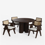 Amor-Pierre Textured Walnut Dining Table Set -  2, 4 & 6 Seater/ All sizes