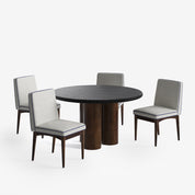 Amor-Lidia Textured Black Dining Table Set with Premium Trimming -  2, 4 & 6 Seater/ All sizes