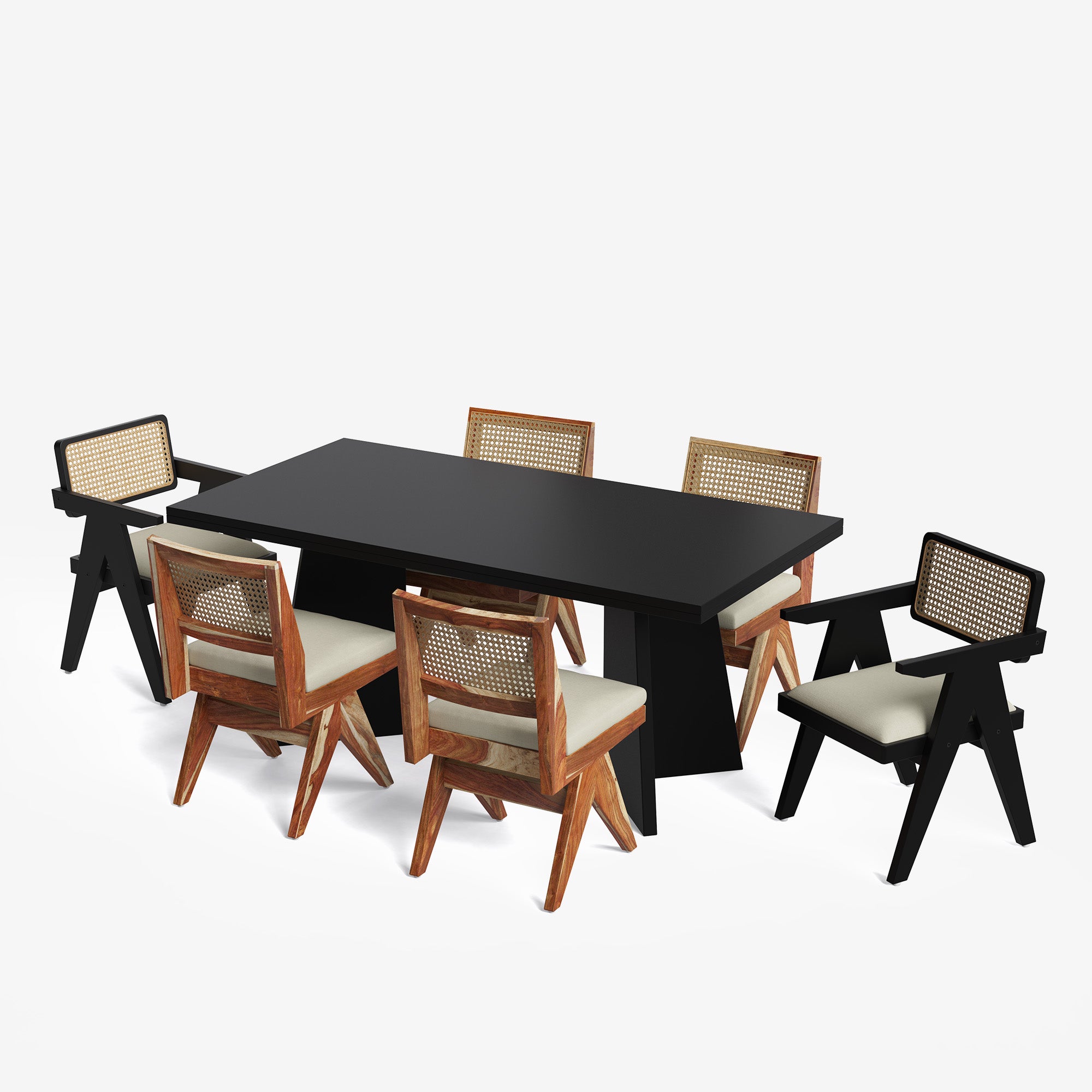 Alejandro-Mix Rattan Dining Table Set - 6 & 8 Seater/ All sizes - Crafts Mill Bespoke Furniture - Dining