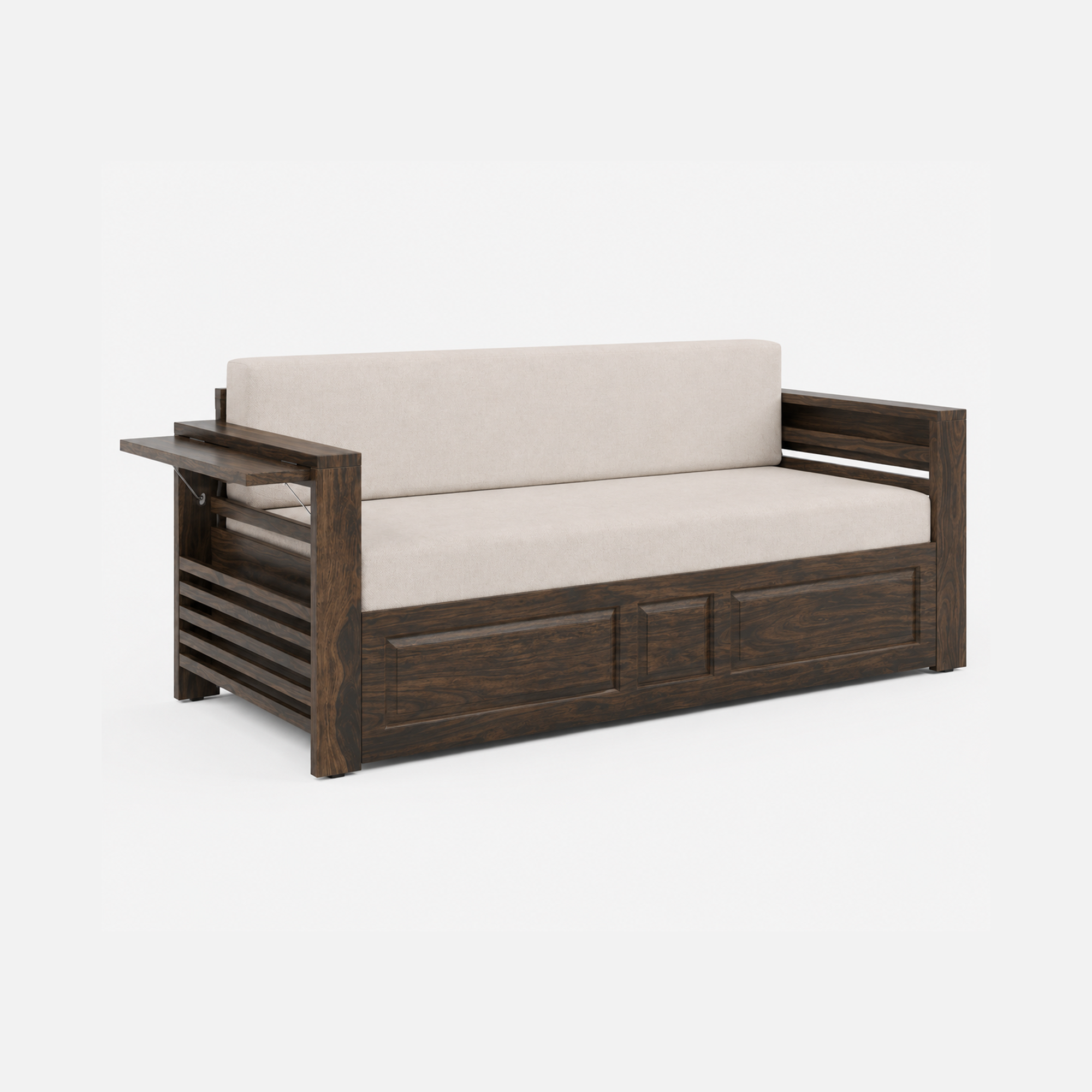 Wooden sofa bed three seater as a two person sleeper queen bed