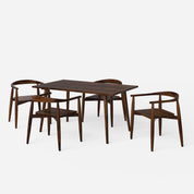 Helena Millie Walnut Dining Table Set - 4 & 6 Seater/All sizes