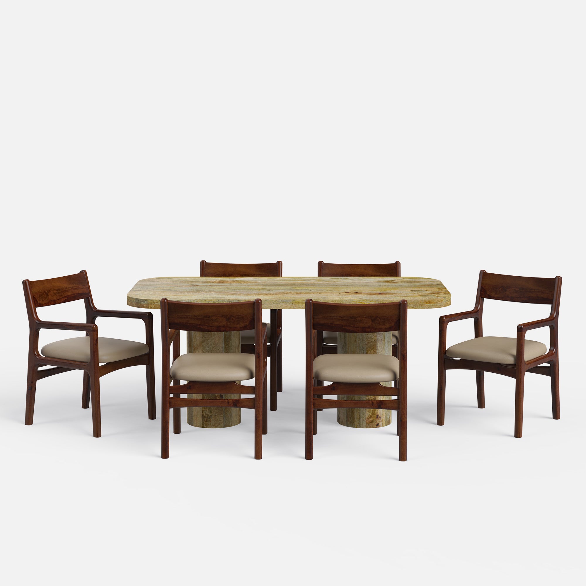 Alba-Kiyomi Dining Table Set - 6 & 8 Seater/ All sizes